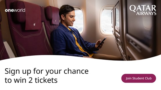 Word lid van de Qatar Airways Student Club en win op twee vliegtickets!